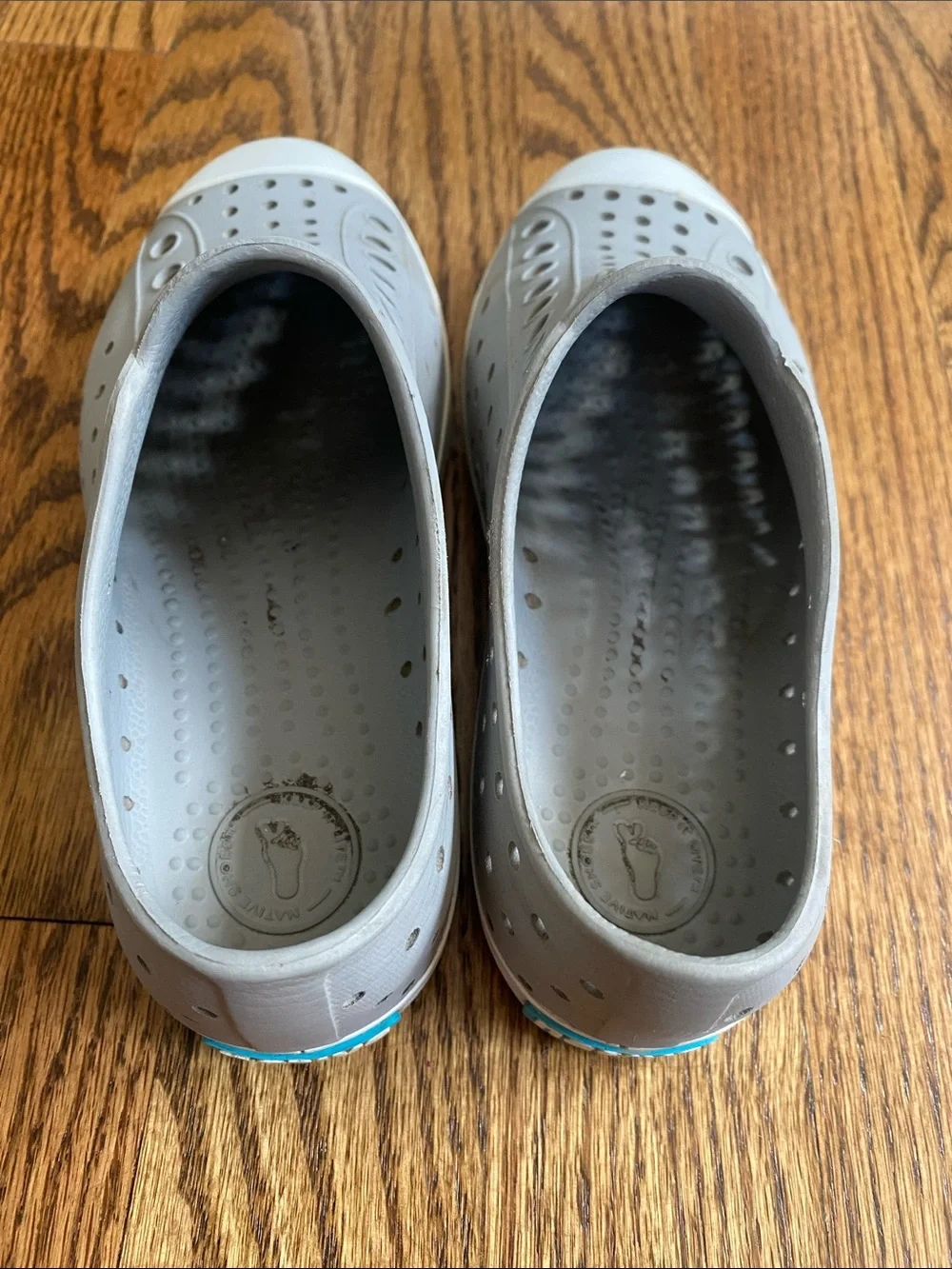 Grey kids Native Jefferson slip on shoes, size 13. Excellent condition.
